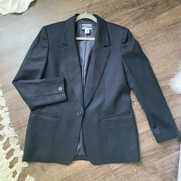 VTG Pendleton 8 black blazer button 100% wool - Picture 1 of 10